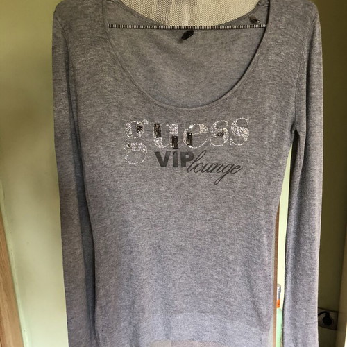 Guess women's blouse with rhinestones size S like new, gray