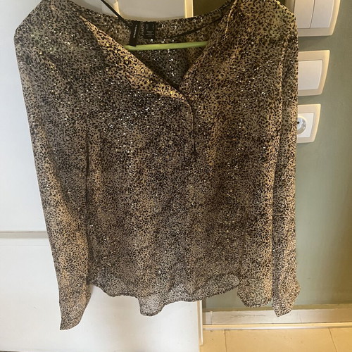 Vero Moda Animal Print Leopard Blouse like new, size S, black and gold