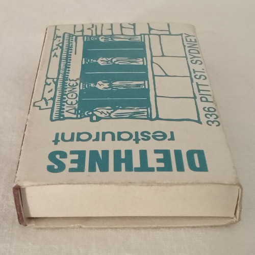 Diethnes Greek Restaurant Sydney matchboxes used