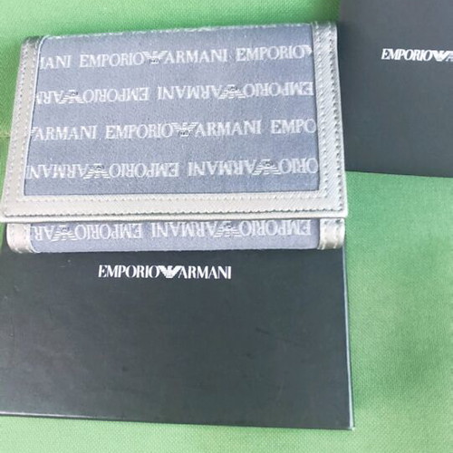 Emporio Armani fabric wallet grey-blue like new