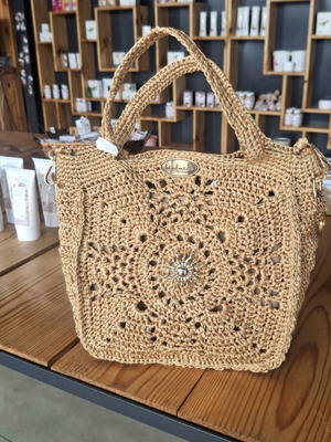 Handmade shoulder bag gold color