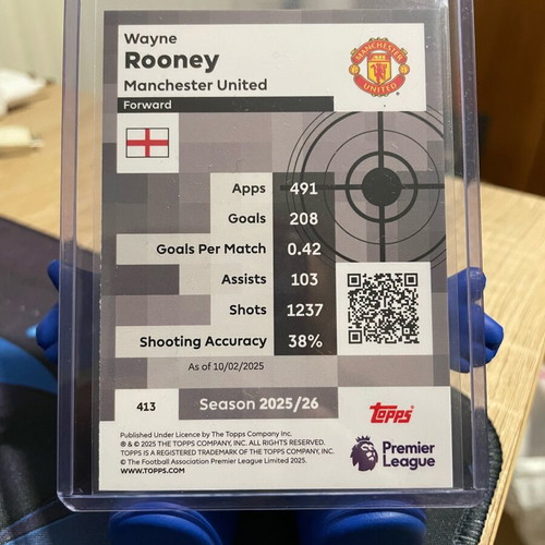 Topps Premier League Wayne Rooney Pro Precision Insert 2025/26 like new