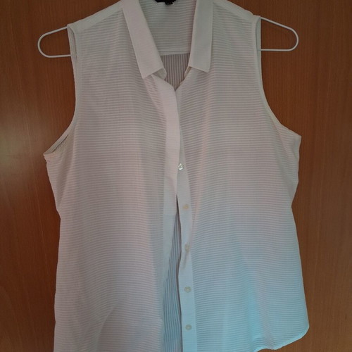 Massimo Dutti sleeveless shirt like new, striped, white, XL