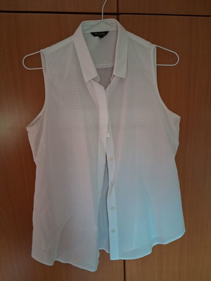 Massimo Dutti sleeveless shirt like new, striped, white, XL