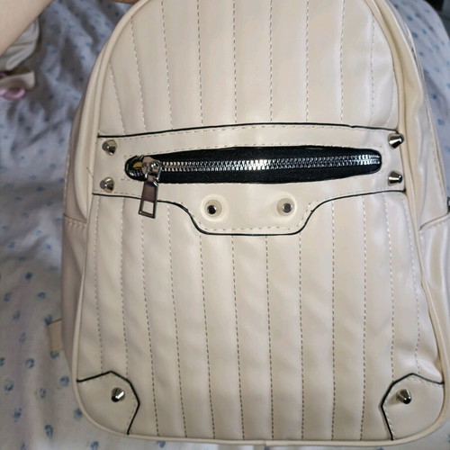 Backpack beige/white new Famous Shoes