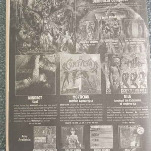 Wormgear #7 fanzine 1998 like new, metal music