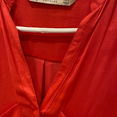 Zara sleeveless top like new, coral satin texture