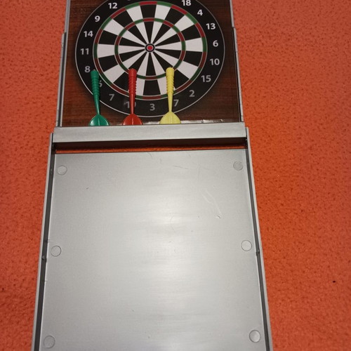 Tabletop dartboard unused with 3 darts