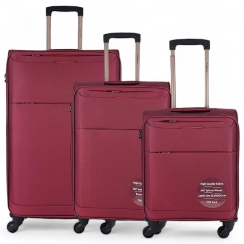 Diplomat ZC6040 fabric suitcases set of 3 new, burgundy