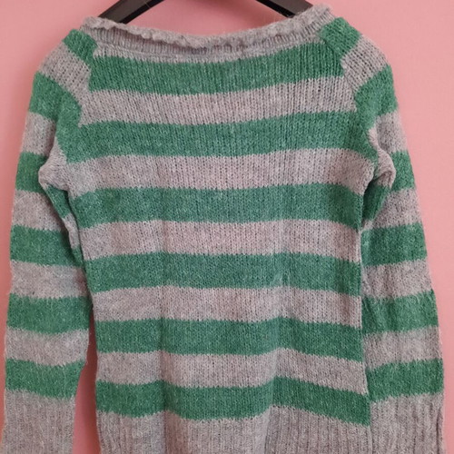Miss Denim striped knitted long-sleeve sweater like new