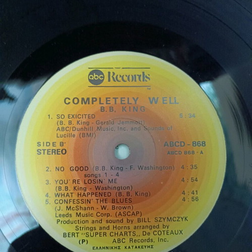 B. B. King Completely Well vinyl used