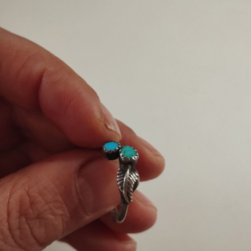 Original Navajo Native American silver 925 ring with turquoise like new, adjustable