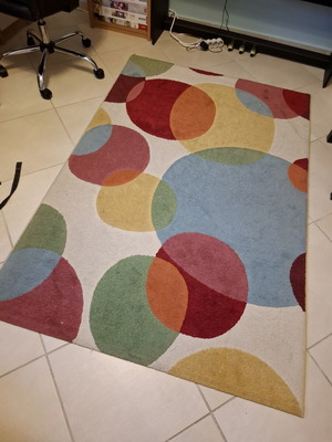 Tapis μεταχειρισμένο, 195 × 132 εκ, πολύχρωμοι κύκλοι