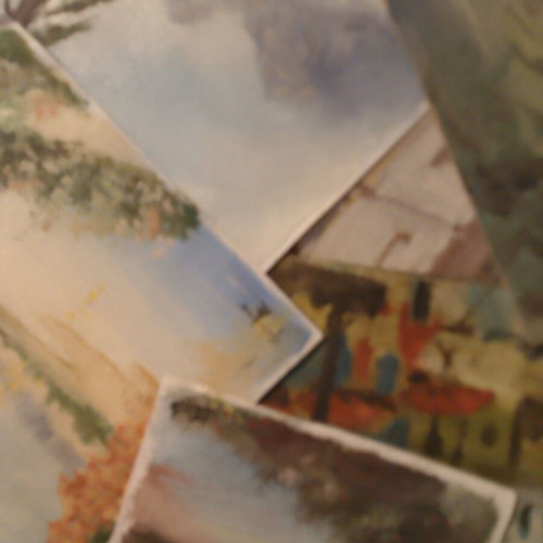 Set of 15 original landscape paintings on canvas