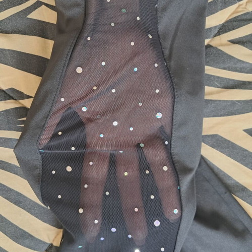Shein black plus size leggings like new with mesh and rhinestones
