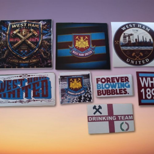West Ham football stickers used, pack of 8