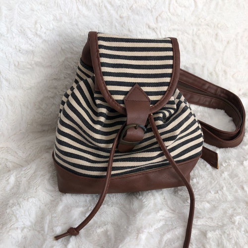 Striped backpack bag used