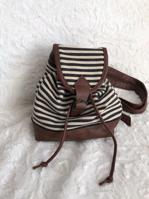Striped backpack bag used