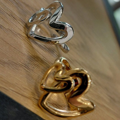 Steel rings new, silver and gold color