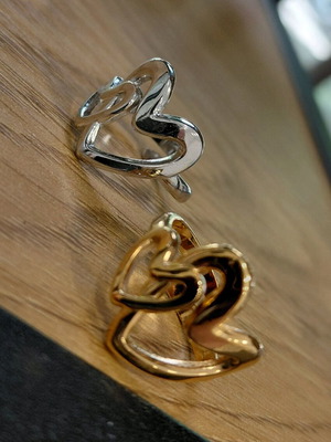 Steel rings new, silver and gold color