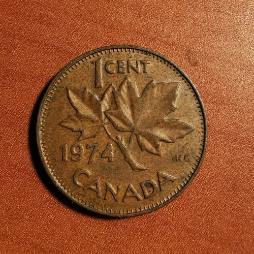Canada 1 cent coin 1974