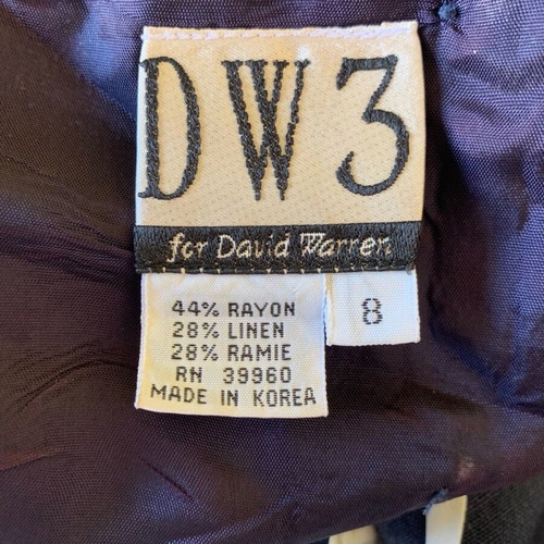 Vintage dress David Warren rayon-linen like new with unique back design