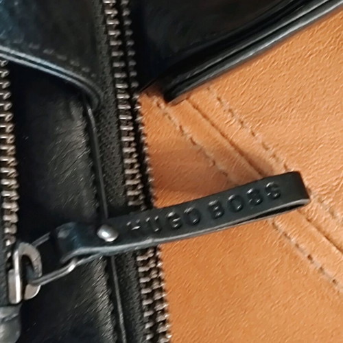 Hugo Boss Unisex Vintage Patent Leather Handbag Like New, Black