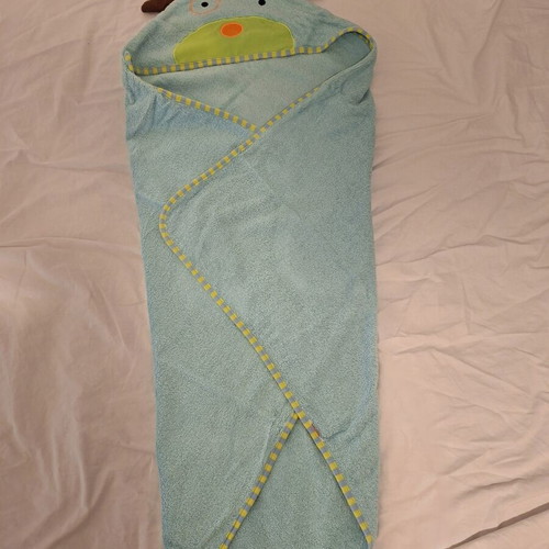Skip Hop Zoo Hooded Towel used, cotton, dog design, 80x80 cm