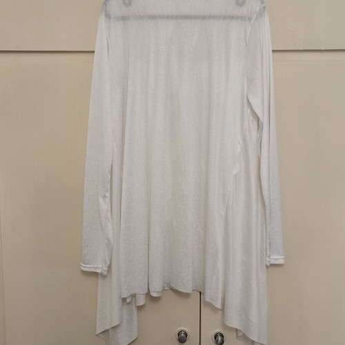 White Long Lightweight Cardigan with Open Front, like new