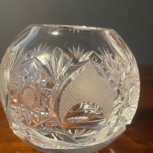 Vintage crystal jar handmade like new, Bohemian crystal