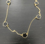 Women's gold necklace with black stones 8k classic value, like new