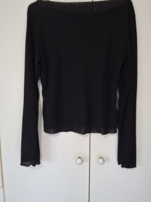 Τοπ μαύρο μεταχειρισμένο see through, μέγεθος L