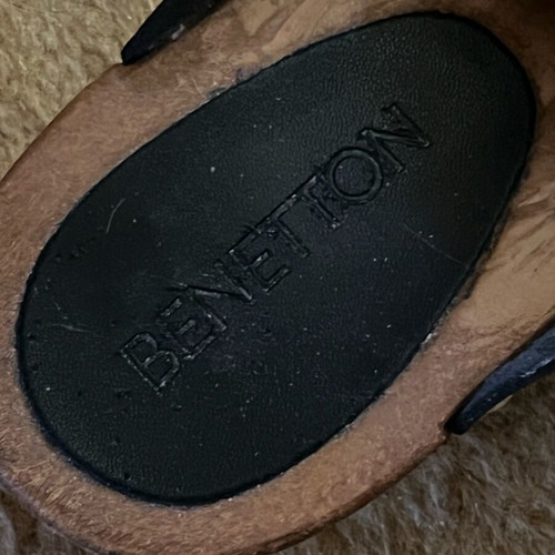 Benetton wooden summer clogs size 40 like new black