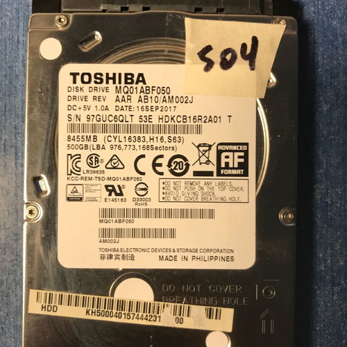 Toshiba HDD 500GB 2.5" MQ01ABF050 used