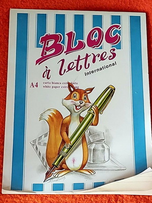 Collectible French letter writing pad used, A4 size