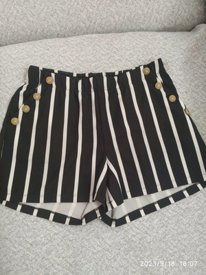 SugarFree striped shorts used, black and white, size M