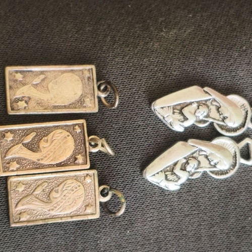 Old silver used like new, all together, gray and gold