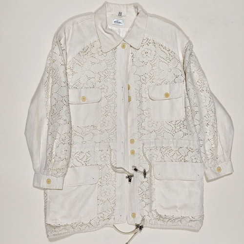 Linen parka white XL used with cotton lace and lining