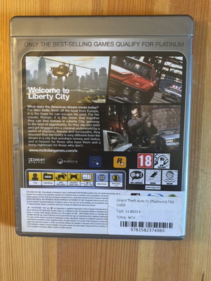 GTA 4 PS3 Platinum game with map