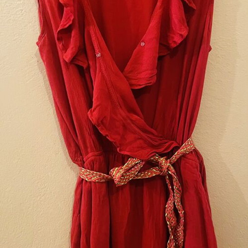 Derpouli summer dress medium red-orange
