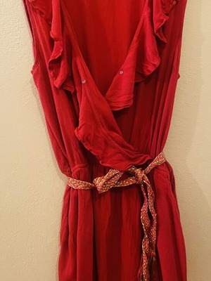 Derpouli summer dress medium red-orange