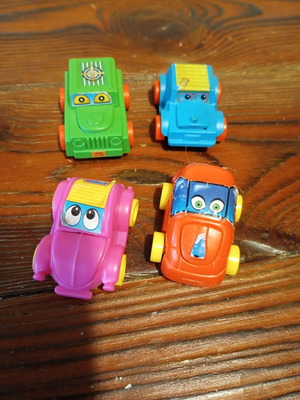 Kinder Surprise Funny Cars collectible figures used, 90s Ferrero