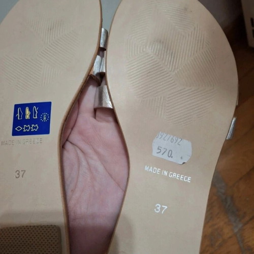 Envie silver leather sandals size 37 new