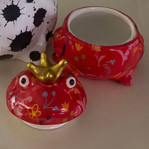 Decorative frog biscuit jar new