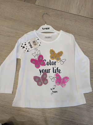 Girl's thin blouse new No 1 years Trax with sequin butterflies