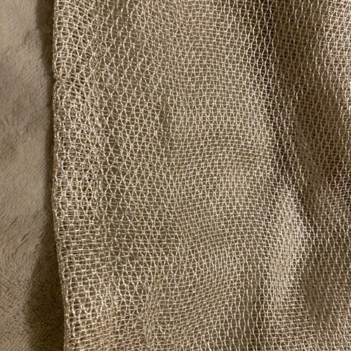 Beige curtains used, set of 2 with gold thread