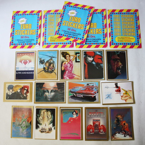 Euro Stickers and empty envelopes from 1980 decade, new