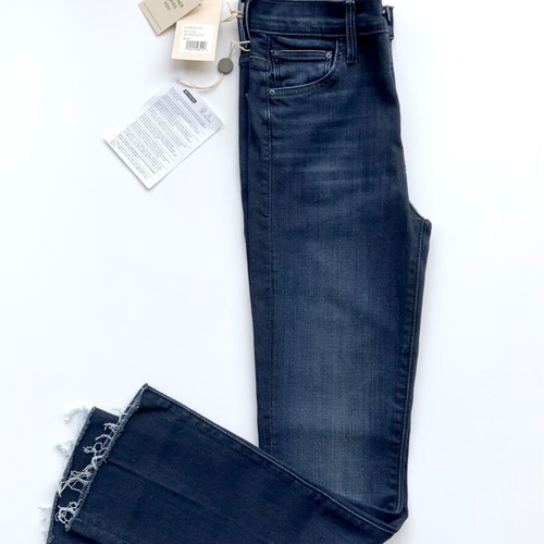 Mother The Insider ankle fray jeans new, dark blue, size 24