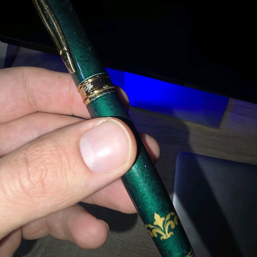 Green pen used with marks