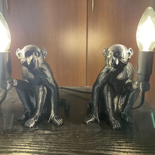 Original 3D printed monkey table lamps new